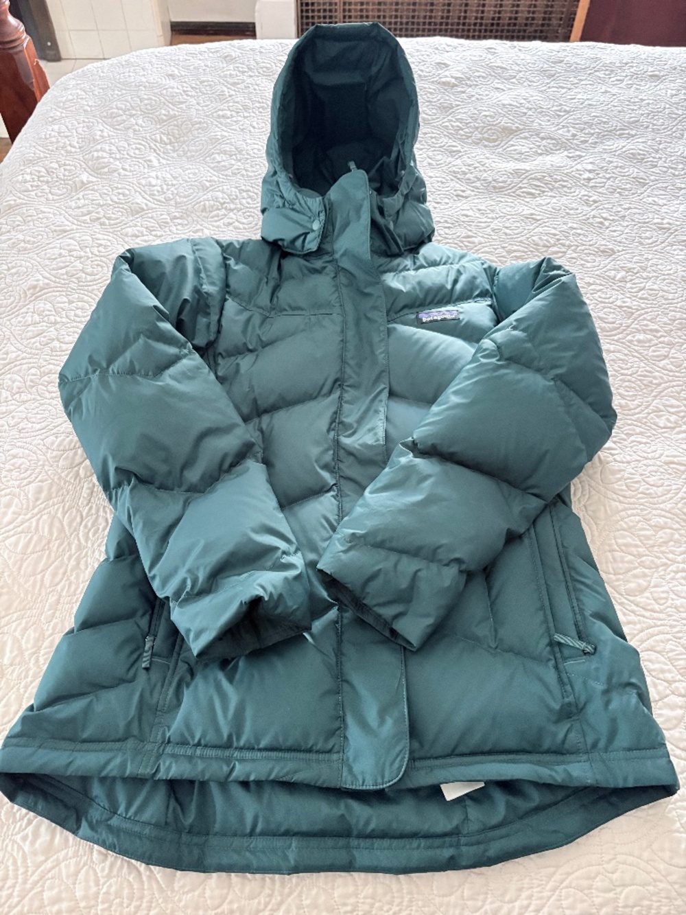 Patagonia Teal Ski Jacket, down fill, women’s size M